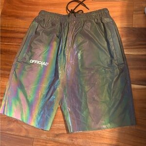 OFFICIAL Iridescent Reflective Streetwear Shorts Size small (524)